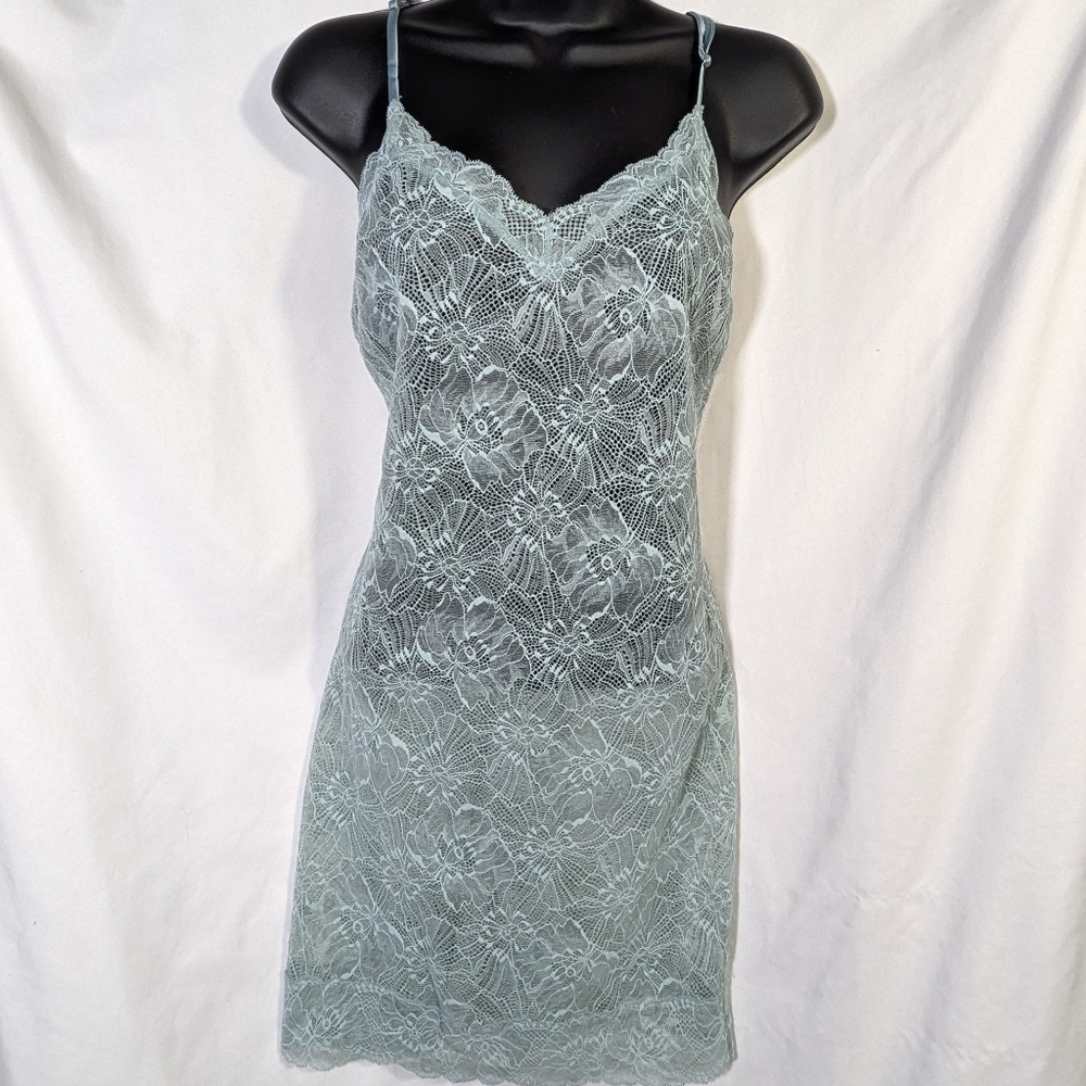 Victoria's Secret Sage Green Women's Lace Slip Dress Sexy  XL